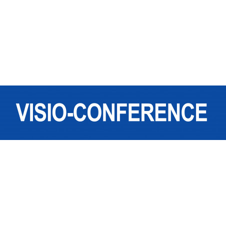 VISIO-CONFERENCE bleu - 29x7cm - Autocollant(sticker)