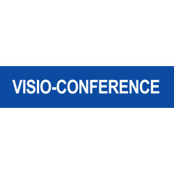 VISIO-CONFERENCE bleu - 15x3.5cm - Sticker/autocollant