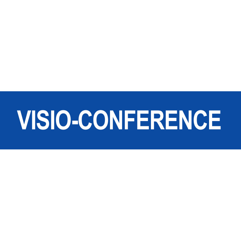 VISIO-CONFERENCE bleu - 15x3.5cm - Sticker/autocollant