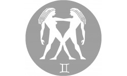 signe zodiaque gémeaux rond - 8cm - Autocollant(sticker)