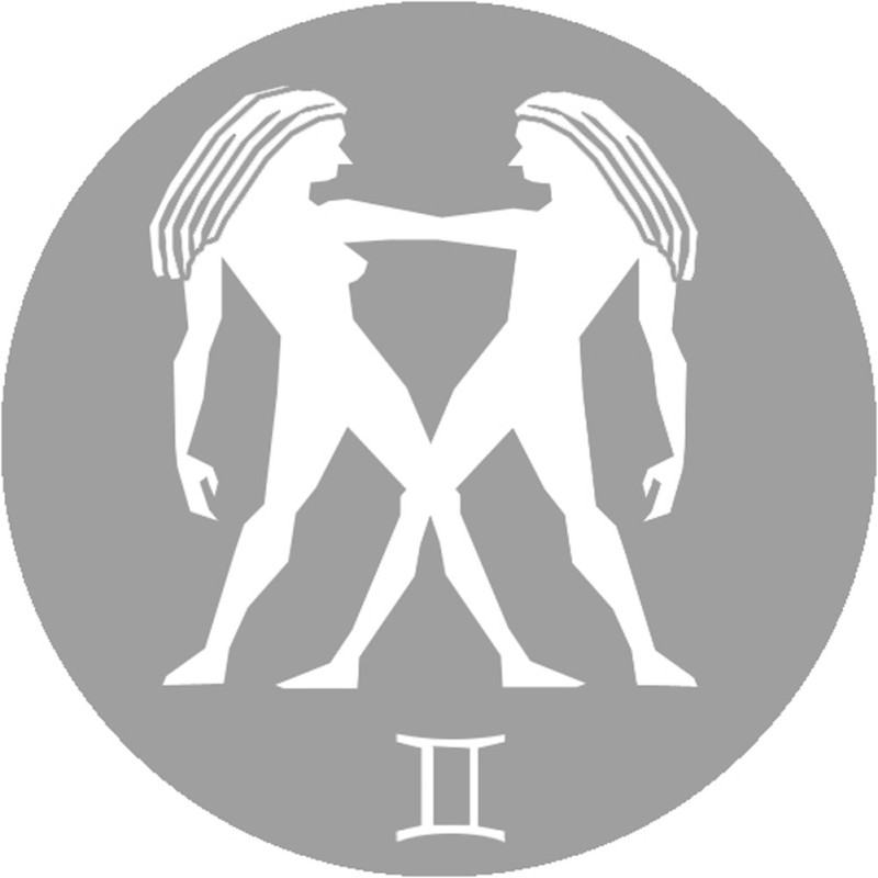 signe zodiaque gémeaux rond - 10cm - Sticker/autocollant