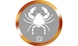 signe zodiaque scorpion rond doré - 8cm - Autocollant(sticker)