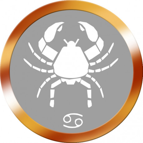 signe zodiaque scorpion rond doré - 8cm - Autocollant(sticker)