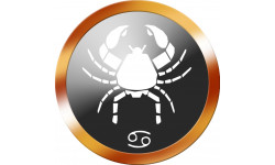 signe du zodiaque scorpion rond doré - 10cm - Autocollant(sticker)