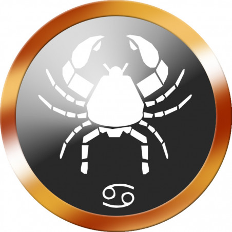 signe du zodiaque scorpion rond doré - 10cm - Autocollant(sticker)