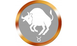 signe du zodiaque taureau rod doré - 8cm - Autocollant(sticker)
