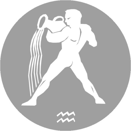 signe zodiaque verseau rond - 10cm - Sticker/autocollant