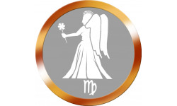 signe zodiaque vierge rond doré - 10cm - Autocollant(sticker)