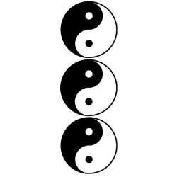 YIN YANG classique - 3 stickers de 9,5 cm - Sticker/autocollant
