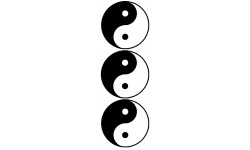 YIN YANG classique - 3 stickers de 9,5 cm - Autocollant(sticker)