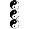 YIN YANG classique - 3 stickers de 9,5 cm - Autocollant(sticker)