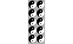 YIN YANG classique - 10 stickers de 5cm - Autocollant(sticker)