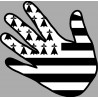 main drapeau breton - 15x15cm - Autocollant(sticker)