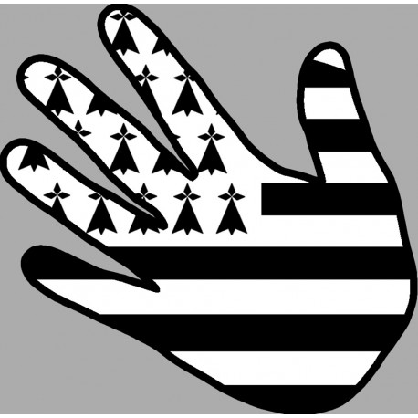main drapeau breton - 5x5cm - Autocollant(sticker)