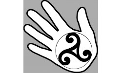 main triskel noir fond blanc - 10x10cm - Autocollant(sticker)