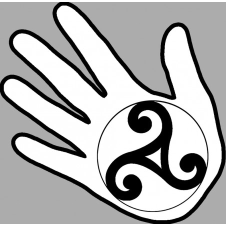 main triskel noir fond blanc - 10x10cm - Autocollant(sticker)