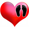 coeur Pieds noirs- 5x5.7cm - Autocollant(sticker)