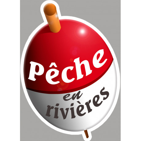 bouchon pêche en rivières - 15x10.7cm - Autocollant(sticker)