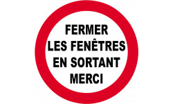 fermer les fenêtres en sortant - 10cm - Autocollant(sticker)