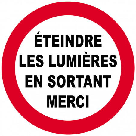 éteindre les lumières en sortant - 15cm - Autocollant(sticker)