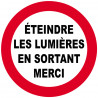 éteindre les lumières en sortant - 15cm - Autocollant(sticker)