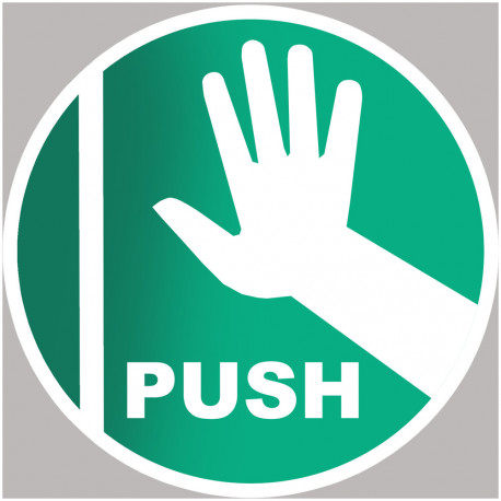 Push the door - 20cm - Autocollant(sticker)