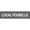 LOCAL POUBELLE GRIS - 29x7cm - Autocollant(sticker)