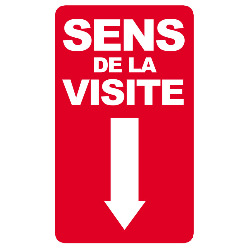 sens de la visite flèche bas - 25x15cm - Sticker/autocollant