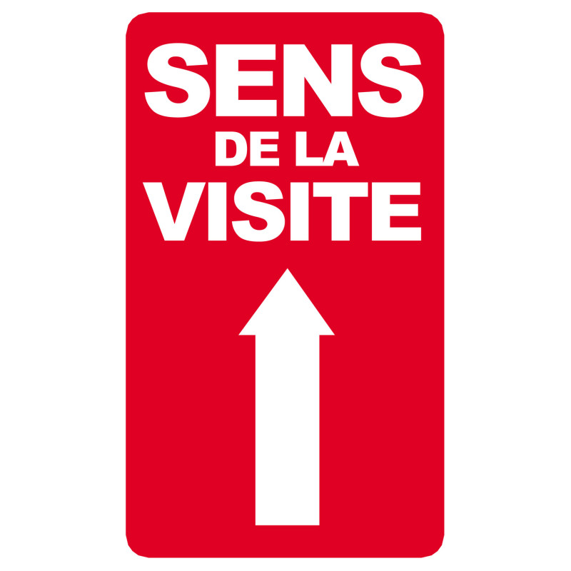 sens de la visite flèche haut - 15x9cm - Sticker/autocollant