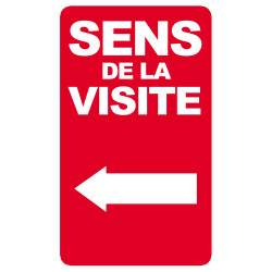 sens de la visite flèche gauche - 25x15cm - Sticker/autocollant