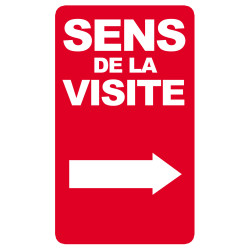 sens de la visite flèche droite - 25x15cm - Sticker/autocollant