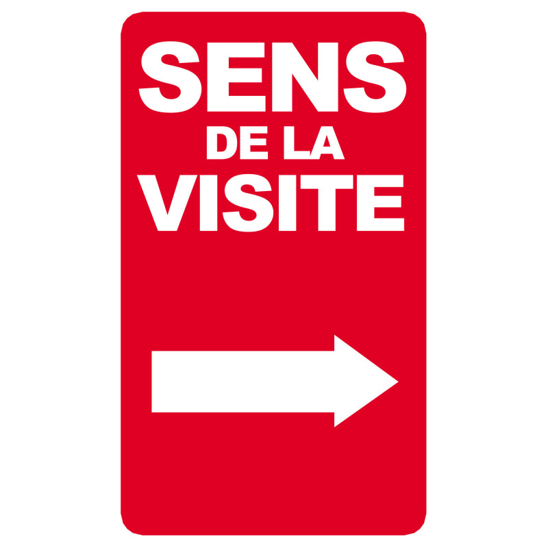 sens de la visite flèche droite - 20x12cm - Sticker/autocollant