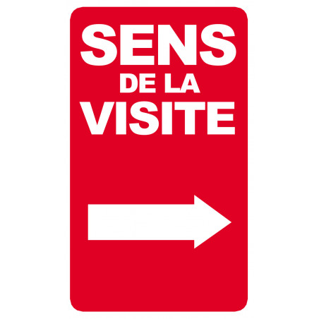 sens de la visite flèche droite - 20x12cm - Autocollant(sticker)