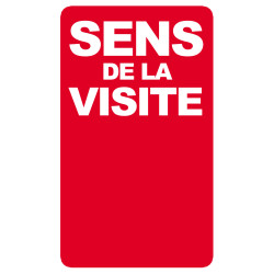 sens de la visite rouge - 25x15cm - Sticker/autocollant