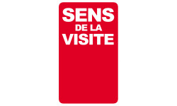 sens de la visite rouge - 25x15cm - Autocollant(sticker)