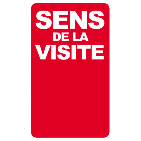 sens de la visite rouge - 25x15cm - Autocollant(sticker)