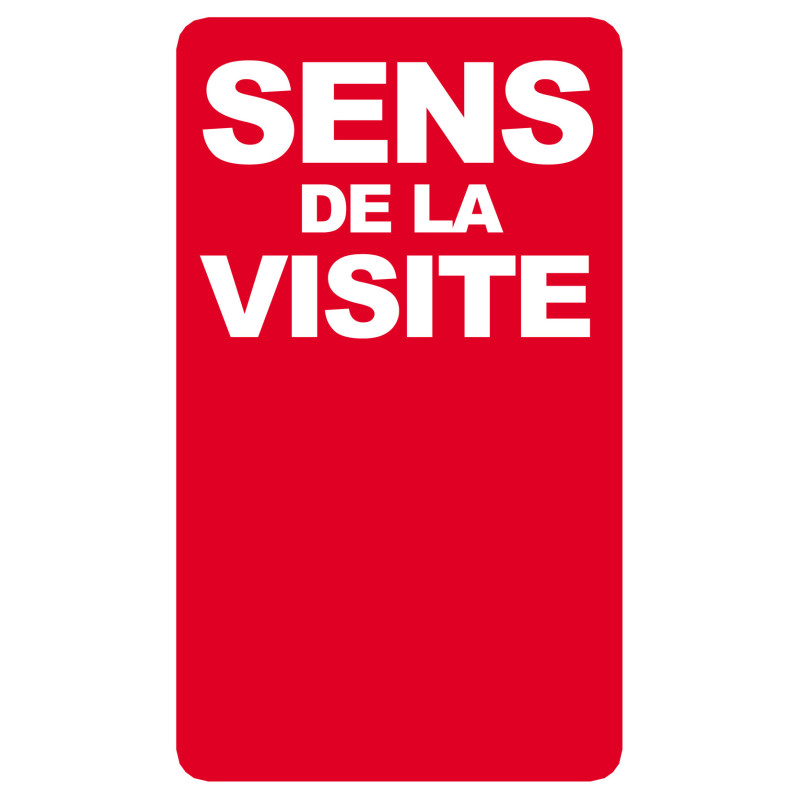 sens de la visite rouge - 20x12cm - Sticker/autocollant