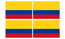 Drapeau Colombie - 4 stickers - 9.5 x 6.3 cm - Autocollant(sticker)