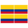 Drapeau Colombie - 4 stickers - 9.5 x 6.3 cm - Autocollant(sticker)