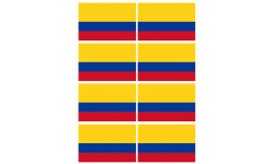 Drapeau Colombie - 8 stickers - 9.5 x 6.3 cm - Autocollant(sticker)