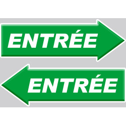 entrée flèche gauche et droite - 2 stickers 29,7x10cm - Sticker/auto