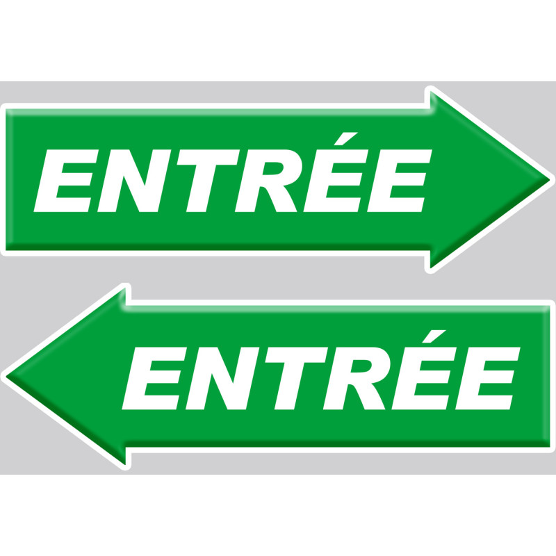 entrée flèche gauche et droite - 2 stickers 29,7x10cm - Sticker/auto