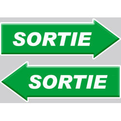 sortie flèche droite et gauche - 2 stickers 20x7cm - Sticker/autocoll