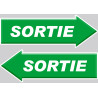 sortie flèche droite et gauche - 2 stickers 20x7cm - Sticker/autocoll