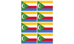 Drapeau Comores - 8 stickers - 9.5 x 6.3 cm - Autocollant(sticker)