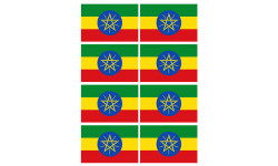 Drapeau Ethiopie - 8 stickers - 9.5 x 6.3 cm - Autocollant(sticker)