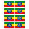 Drapeau Ethiopie - 8 stickers - 9.5 x 6.3 cm - Sticker/autocollant