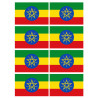 Drapeau Ethiopie - 8 stickers - 9.5 x 6.3 cm - Autocollant(sticker)