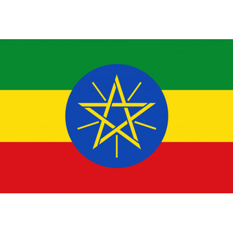 Drapeau Ethiopie - 15x10cm - Autocollant(sticker)