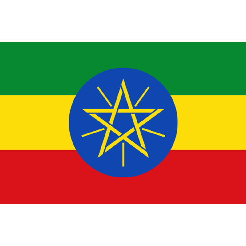 Drapeau Ethiopie - 5x3.3cm - Sticker/autocollant
